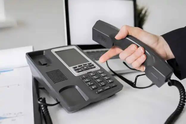 New Office IT Setup close up corporate office with phone 1 1 IP PBX & VoIP Systems
