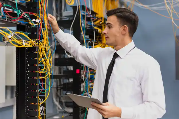 New Office IT Setup it infrastructure 1 Expert Engineer Checking Network Infrastructure in Dubai