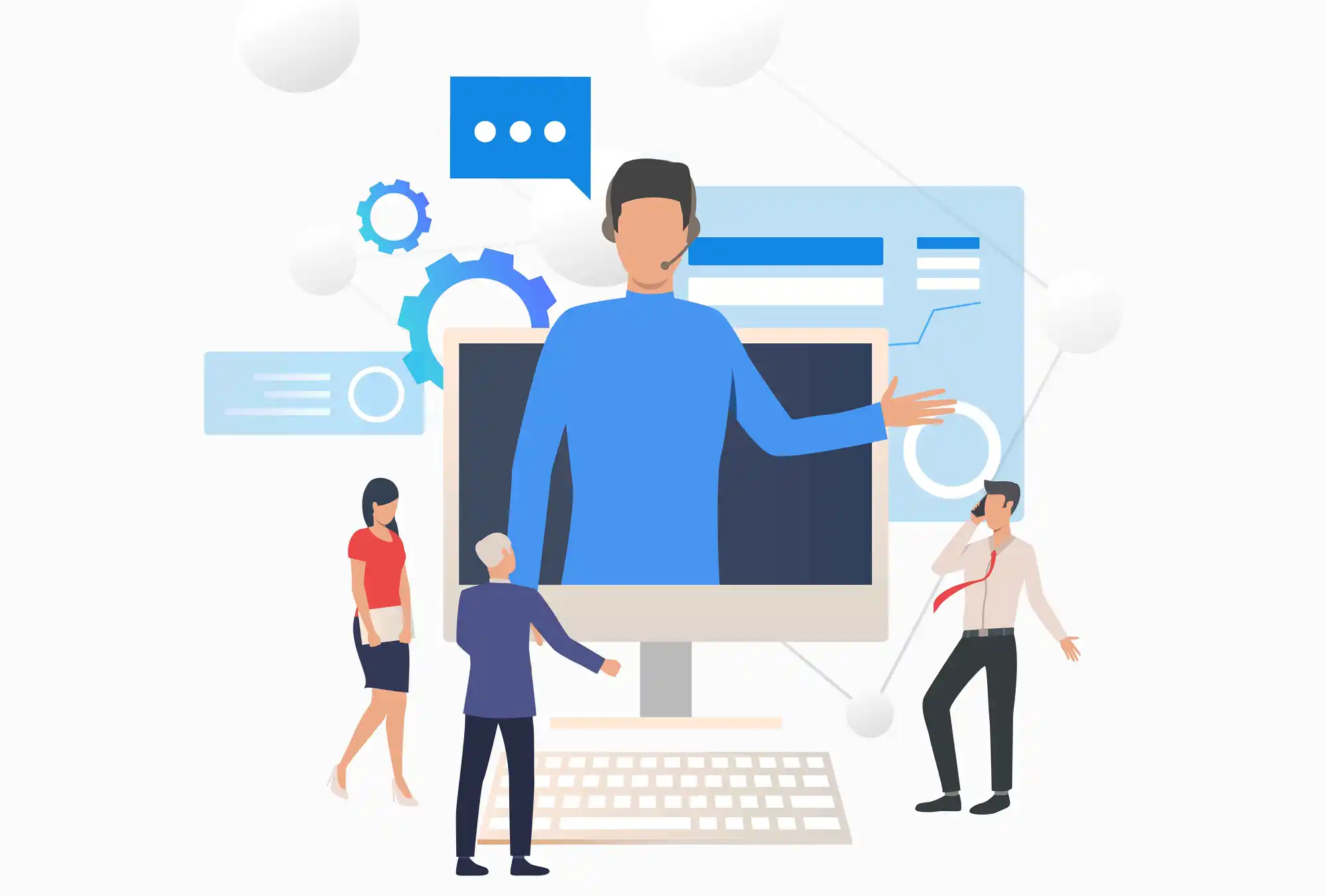 IT outsourcing helpdesk team providing technical support