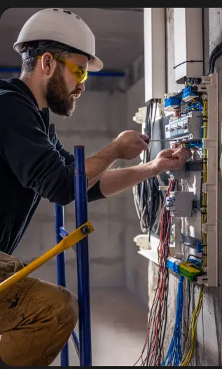 Structured cabling expert performing cable quality inspection