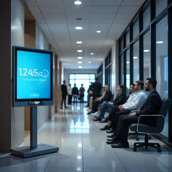 Customer using touchless QR code check-in system at service center in Dubai